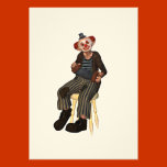 Clown Sitting Invites invitations