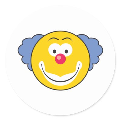 smiley face cartoon images. Clown Smiley Face Sticker by