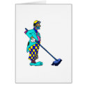 Clown sweeping