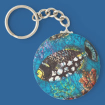 CLOWN TRIGGERFISH KEY CHAIN keychains