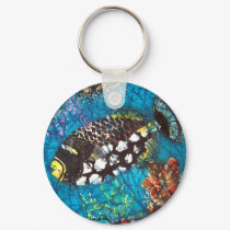 CLOWN TRIGGERFISH KEY CHAIN keychains by oceandudes CLOWN TRIGGERFISH KEY CHAIN keychains