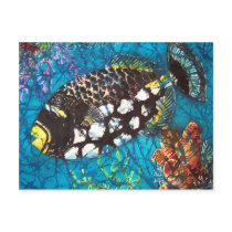 CLOWN TRIGGERFISH POSTCARD by oceandudes CLOWN TRIGGERFISH POSTCARD