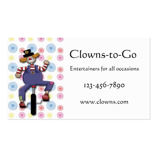 Clown Unicycle Business Card