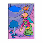 clown watering fake plants photo cutout