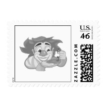 Clown with ants postage stamp