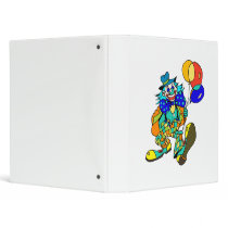Clown with Balloons 3 Ring Binder