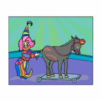 clown with fake mule photo cut out