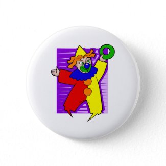 Clown with giant ring button