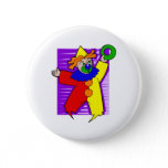Clown with giant ring pinback button