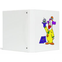 Clown with hand puppet vinyl binder
