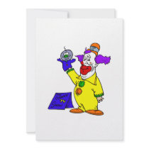 Clown with hand puppet announcements