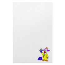 Clown with hand puppet stationery