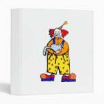 Clown with kitty Cat 3 Ring Binders