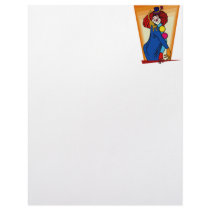 Clown with kitty letterhead design