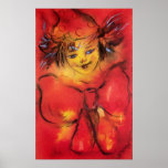 CLOWN WITH RED RIBBON PRINT