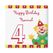 Clown with Stars Happy Birthday Magnet magnet