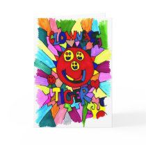 Clownface Tiger Birthday Card