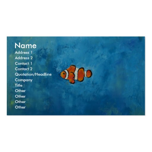 Clownfish Business Card Template (front side)