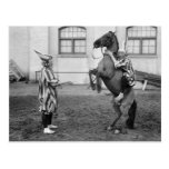 Clowning Around on a Horse, 1915 Postcard