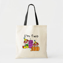 Clowns and Candles 2nd Birthday Tshirts and Gifts Canvas Bag