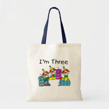 Clowns and Candles 3rd Birthday Tshirts and Gifts Tote Bag