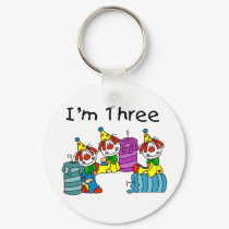 Clowns and Candles 3rd Birthday Tshirts and Gifts keychains by kids_birthdays Clowns and Candles 3rd Birthday Tshirts and Gifts keychains