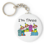 Clowns and Candles 3rd Birthday Tshirts and Gifts Key Chain