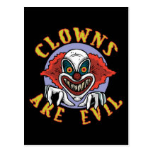 Clowns are Evil Postcard