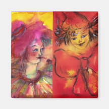 CLOWNS COLLECTION / Venetian Masquearde Ball Fridge Magnets