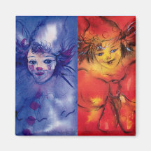CLOWNS COLLECTION / Venetian Masquearde Ball Fridge Magnet