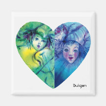 CLOWNS COLLECTION / Venetian Masquearde Ball Fridge Magnet