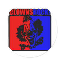 Clowns Rock! Round Stickers