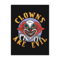 Clows are Evil Postcard