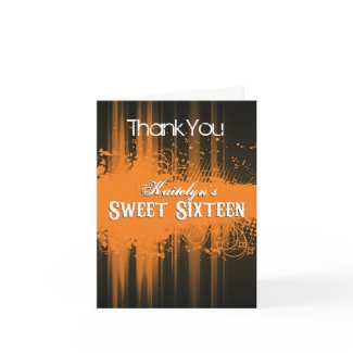 Club Flyer Look Sweet 16 Thank You Card zazzle_card