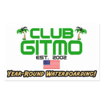 Club Gitmo: Year-Round Waterboarding! Rectangle Sticker