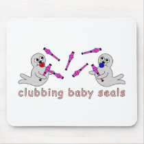 Clubbing Baby Seals mousepads by inaspin Clubbing Baby Seals mousepads