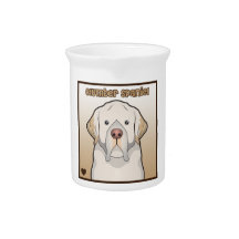 Clumber Spaniel Cartoon Beverage Pitcher