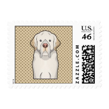 Clumber Spaniel Cartoon Stamp