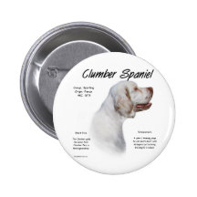 Clumber Spaniel History Design Pin