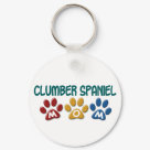 round_keychain - Clumber Spaniel Mom t-shirts and gifts featuring grunge text and '3D' Paw Prints that spell out the word 'Mom' all in muted jewel-tone colors. Perfect Mothers Day, Birthday, or Christmas gift for that Clumber Spaniel Lover on your list! LIKE THIS?  CLICK HERE TO SEE MORE UNIQUE AND EXCLUSIVE CLUMBER SPANIEL TSHIRTS AND GIFTS FOUND ONLY AT POOCH LOVER STUFF, A PROUD ZAZZLE PRO-SELLER.