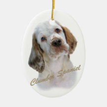 Clumber Spaniel  Portrait Christmas Tree Ornaments