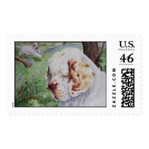 Clumber Spaniel - Spring Woodland postage postage