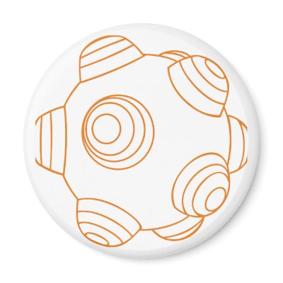 ClumpBubble - Orange Outline Magnets by Palette8Bit