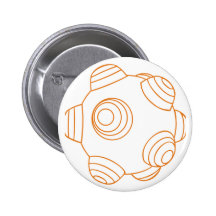 ClumpBubble - Orange Outline Pinback Button