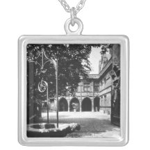Cluny Hotel seen from the courtyard, Paris Custom Necklace