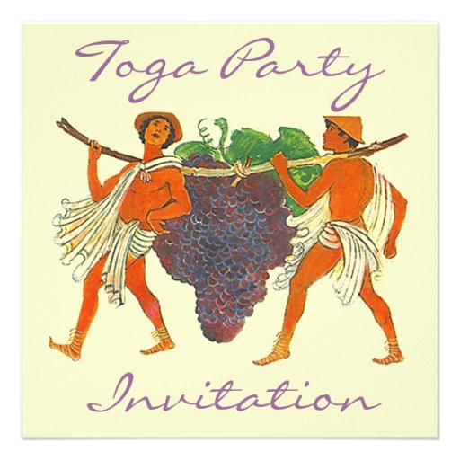Cluster of Grapes & Togas Toga Party Invitation