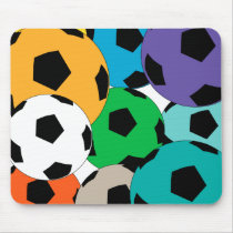 cluster of soccer balls mouse pad