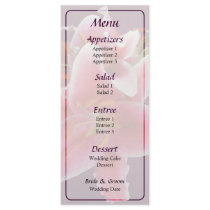 Cluster of Stargazer Lilies Wedding Menu Customized Rack Card