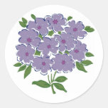 Cluster of Violets Image Round Sticker