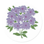 Cluster of Violets Image Round Sticker
